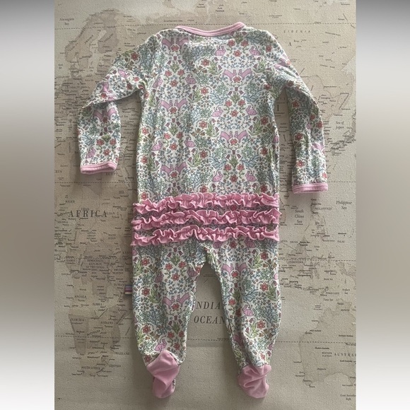 Magnetic Me Other - Magnetic Me Floral Pink Ruffle Kids One Piece 0-3mo